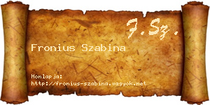 Fronius Szabina névjegykártya