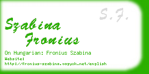 szabina fronius business card